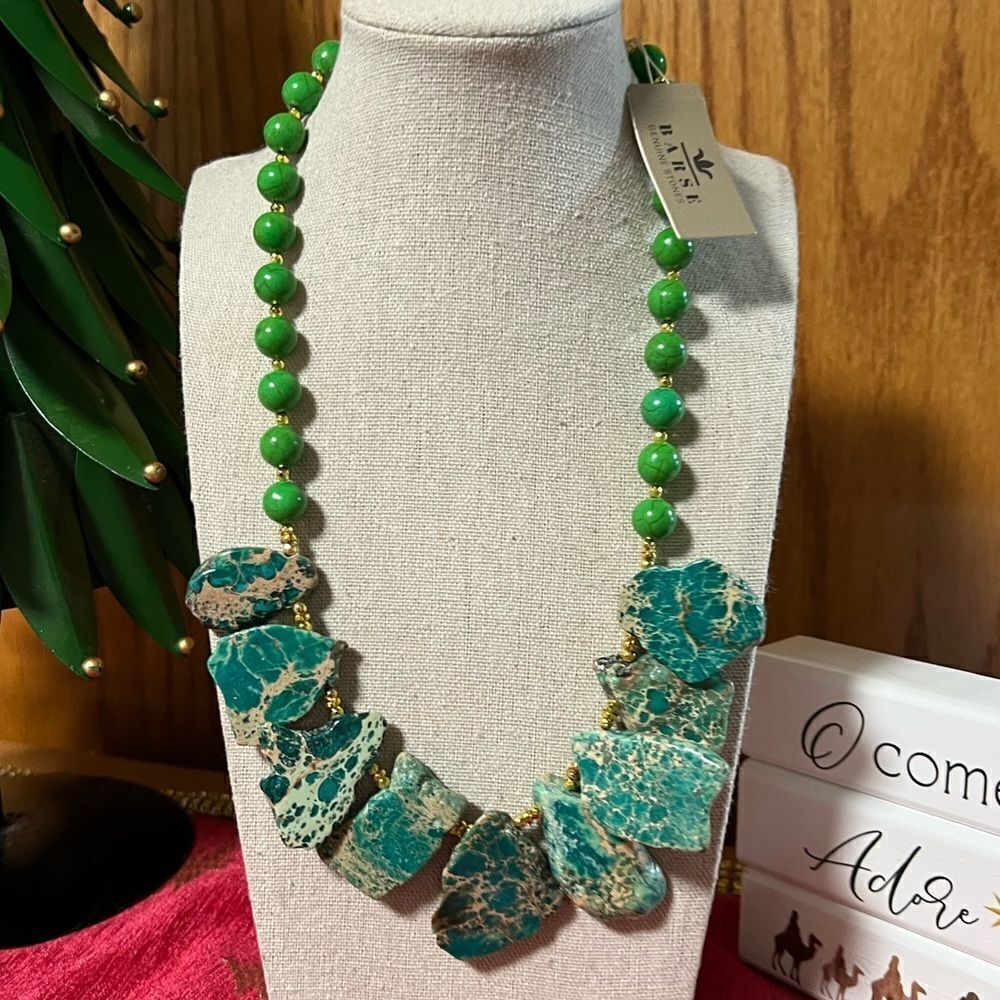 NWT Barse Genuine Stones Statement Necklace 
Genuine Magnesite & Jasper - Picture 2 of 8